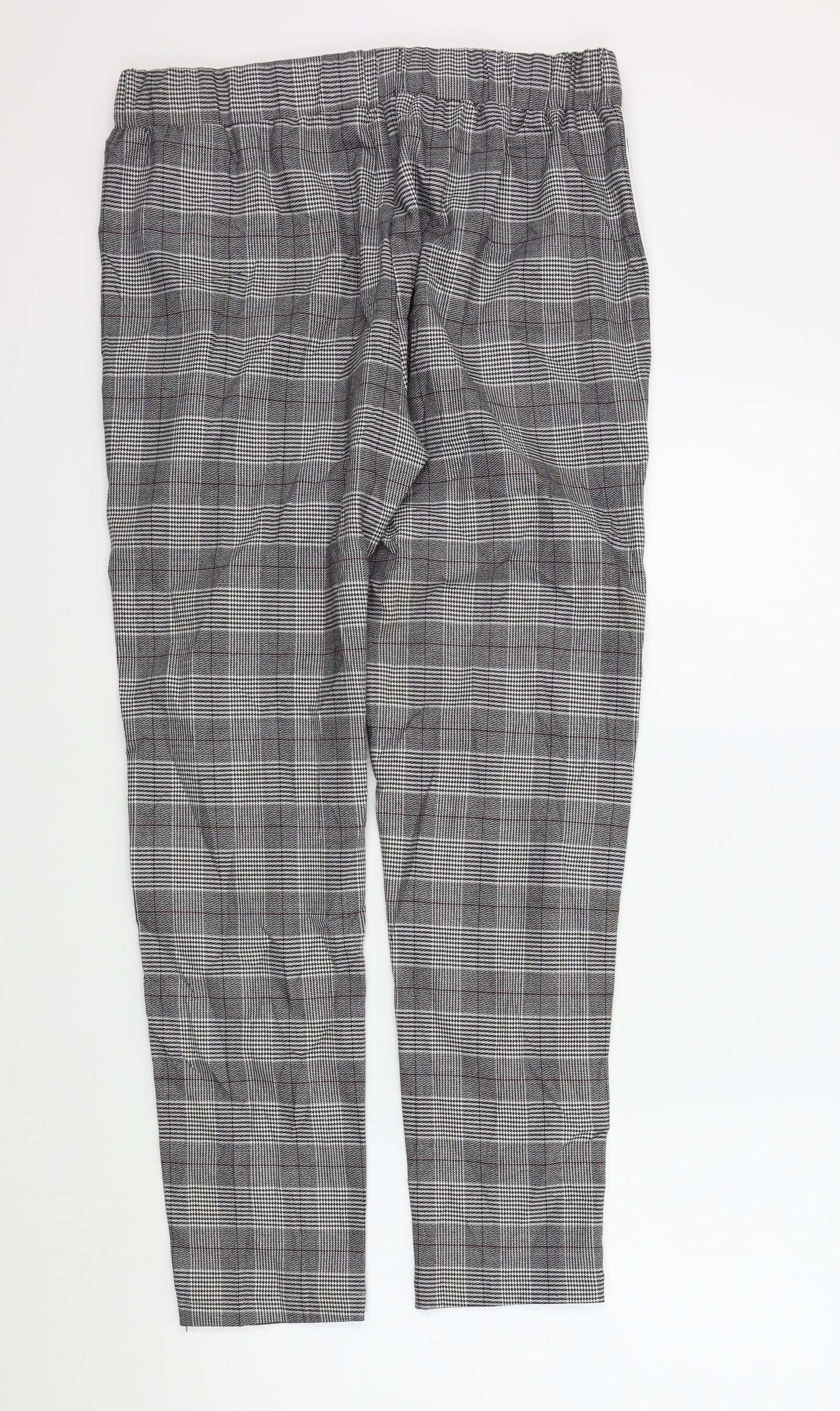 Mauvais Womens Black Check  Trousers  Size L L28 in