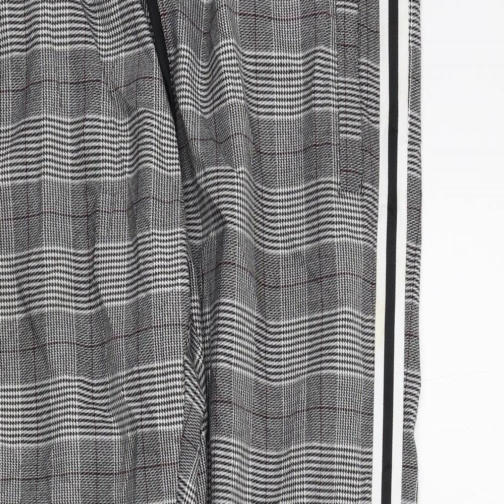 Mauvais Womens Black Check  Trousers  Size L L28 in