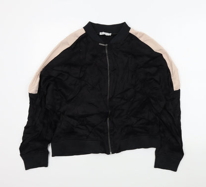 Additional front view of Light Before Dark girls’ black colourblock jacket, size L