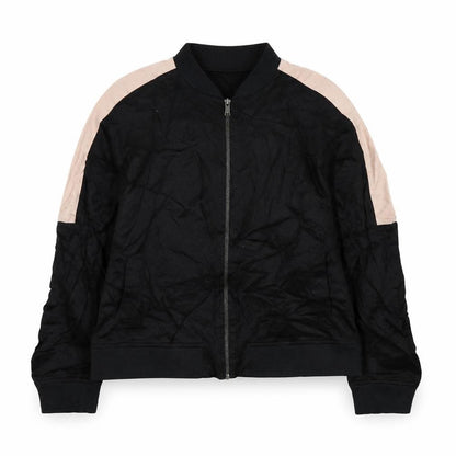 Front view of Light Before Dark girls’ black colourblock jacket, size L