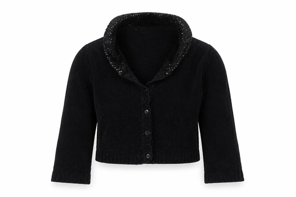 Adams Girls Black Colourblock  Cardigan Jumper Size 8 Years