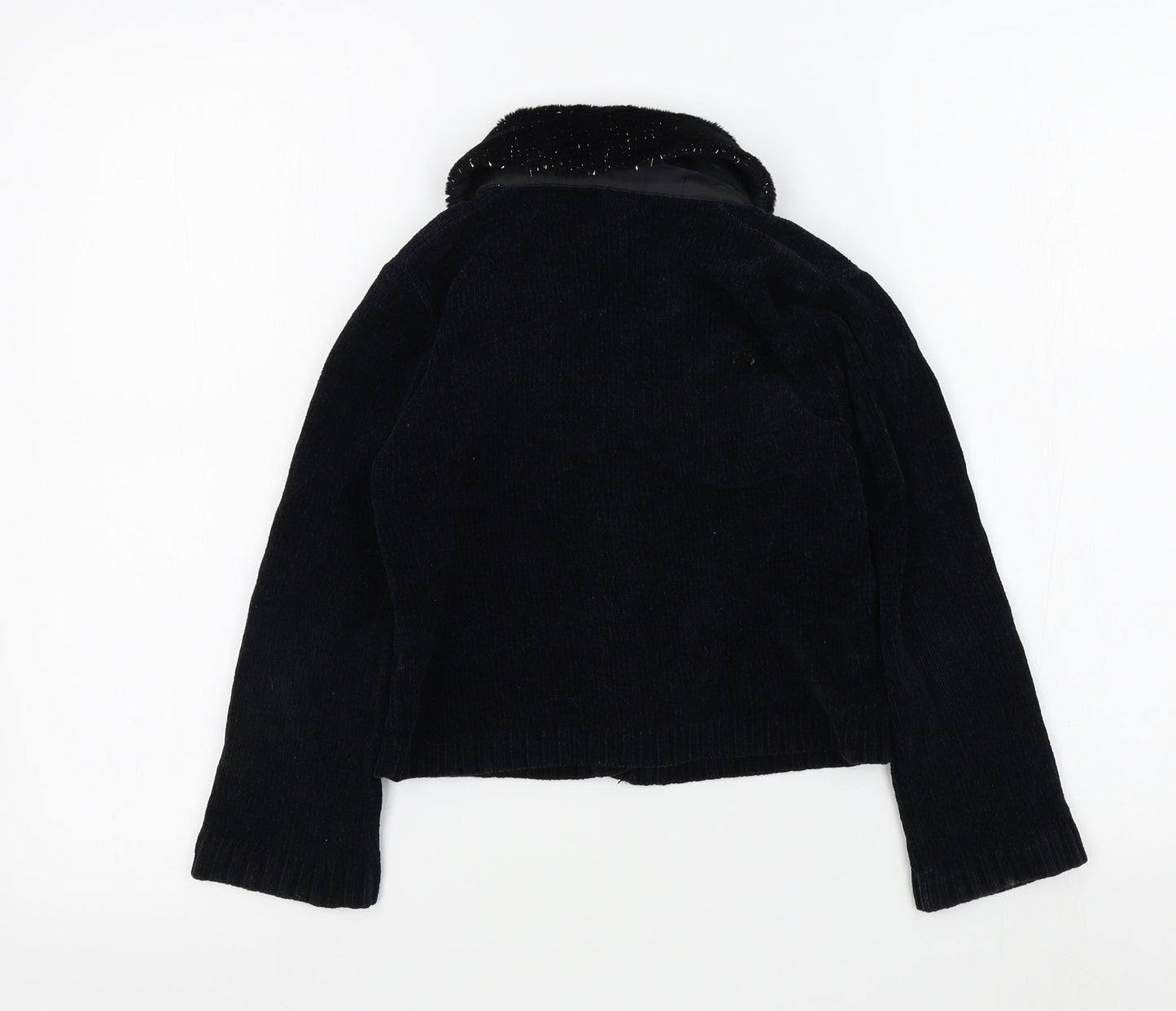 Adams Girls Black Colourblock  Cardigan Jumper Size 8 Years