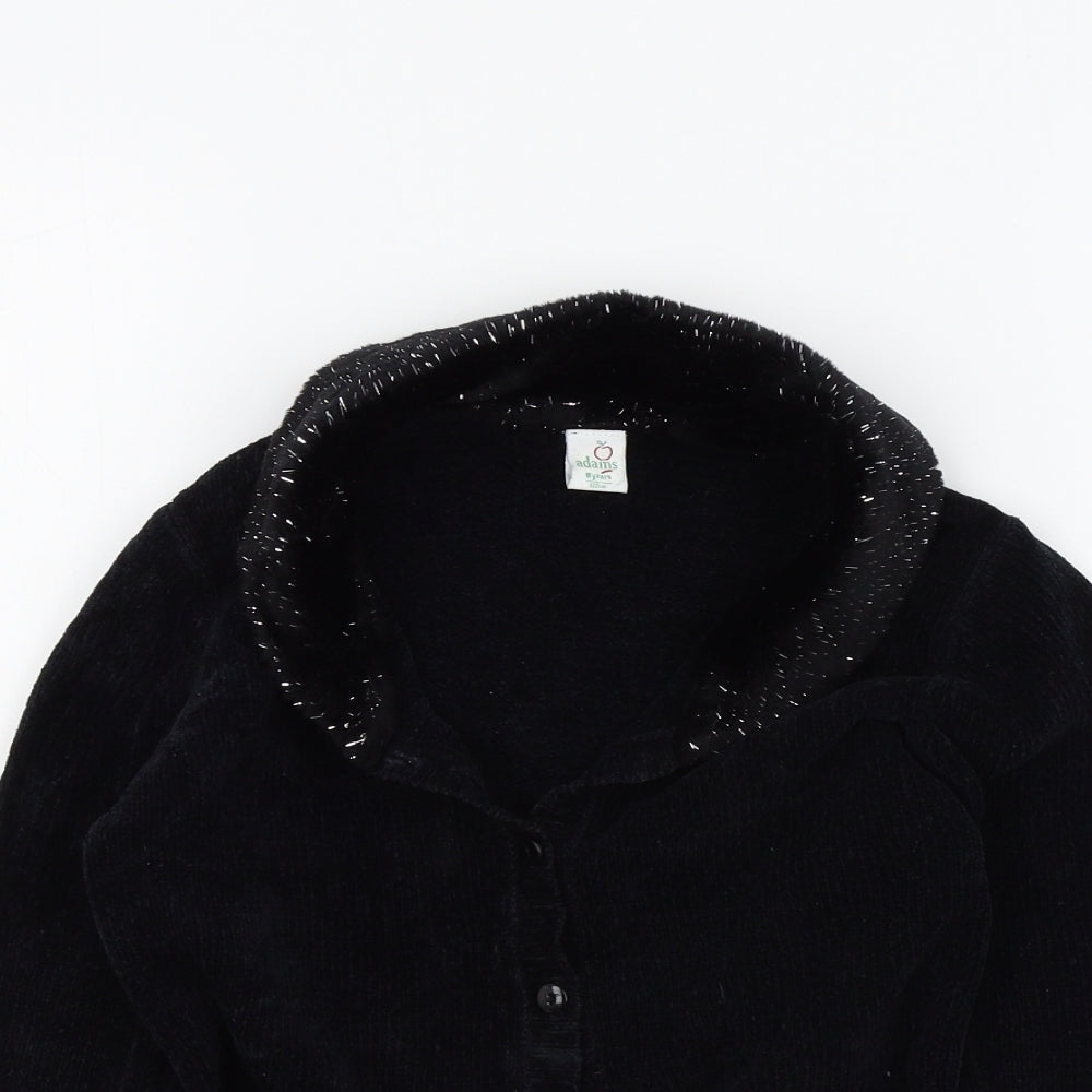 Adams Girls Black Colourblock  Cardigan Jumper Size 8 Years