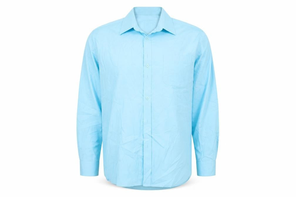 George Mens Blue Colourblock   Button-Up Size 17