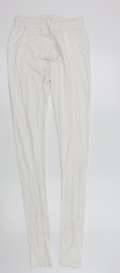 max Womens White Solid  Top Pyjama Pants Size S