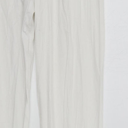 max Womens White Solid  Top Pyjama Pants Size S