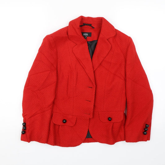 M&S Womens Red   Jacket Coat Size 8