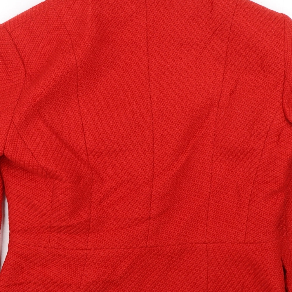 M&S Womens Red   Jacket Coat Size 8