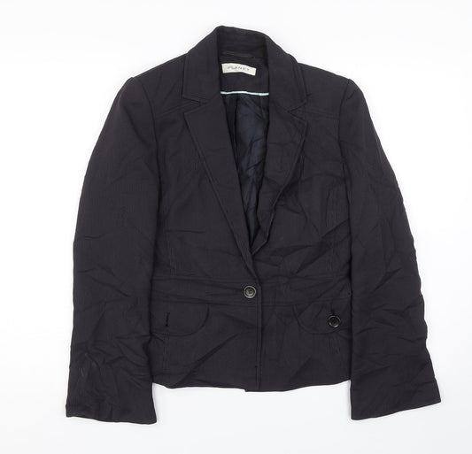 Planet Womens Black Striped  Jacket Suit Jacket Size 10