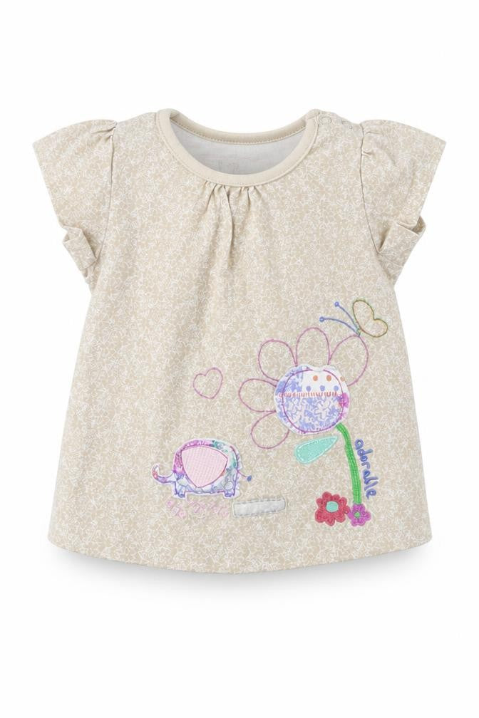 TU Girls Beige   Basic T-Shirt Size 0-3 Months