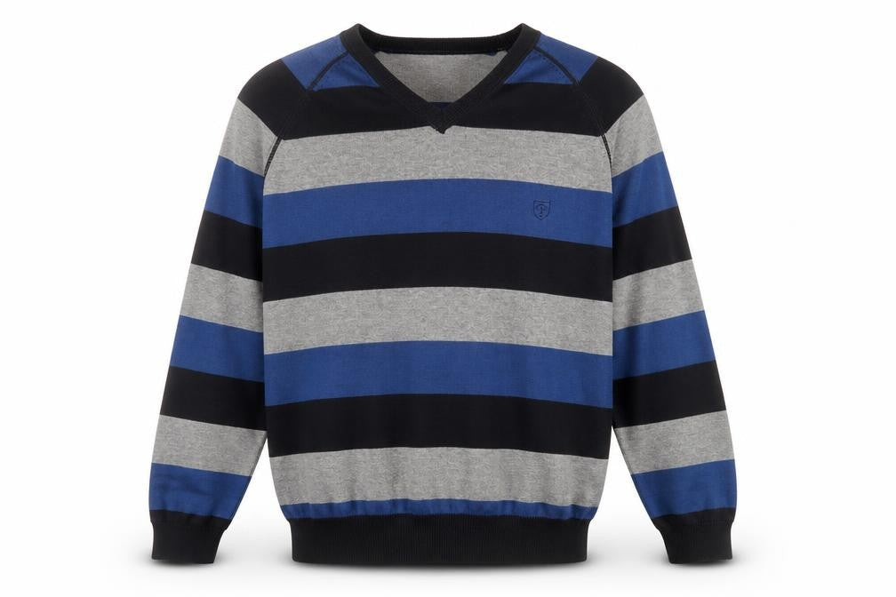 LAKE HOCKEY Mens Blue Striped  Pullover Sweatshirt Size L
