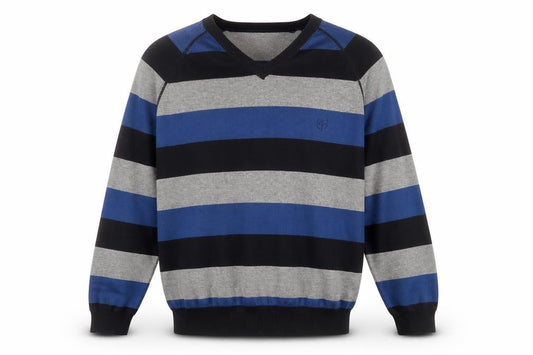 LAKE HOCKEY Mens Blue Striped  Pullover Sweatshirt Size L