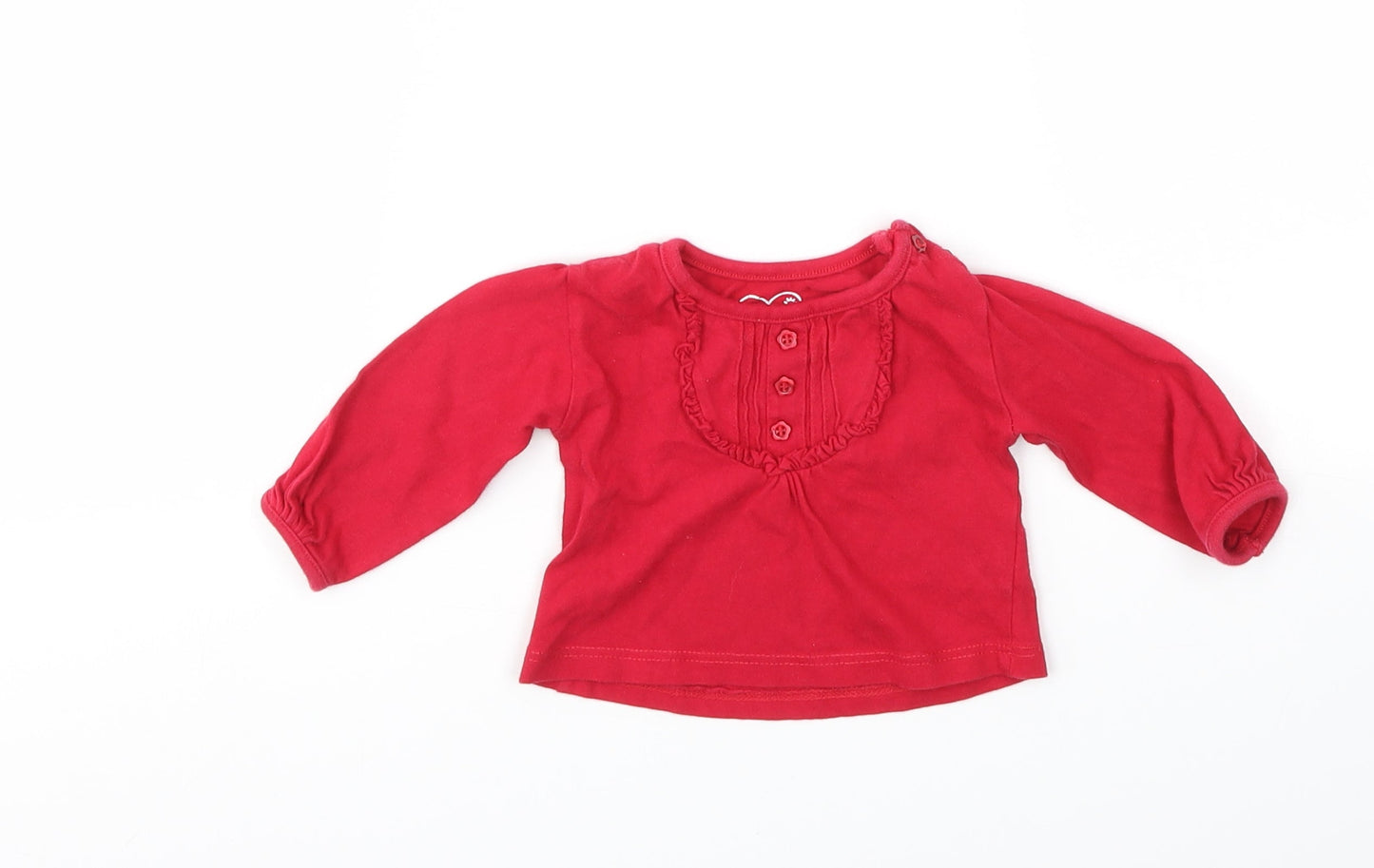 Earlydays Girls Red   Basic T-Shirt Size 0-3 Months