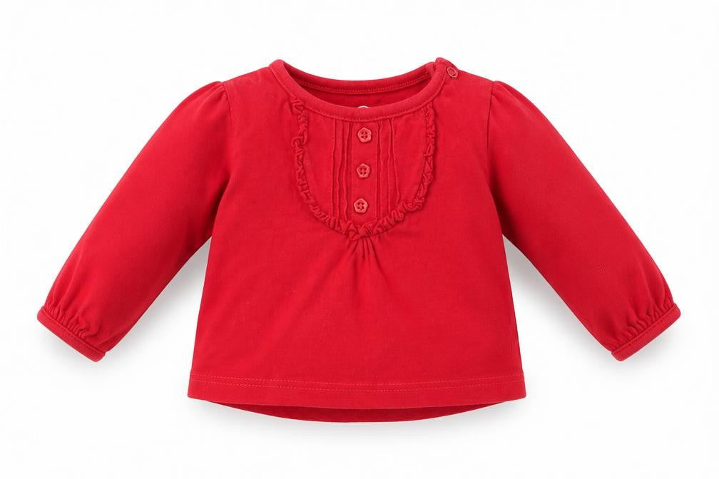 Earlydays Girls Red   Basic T-Shirt Size 0-3 Months