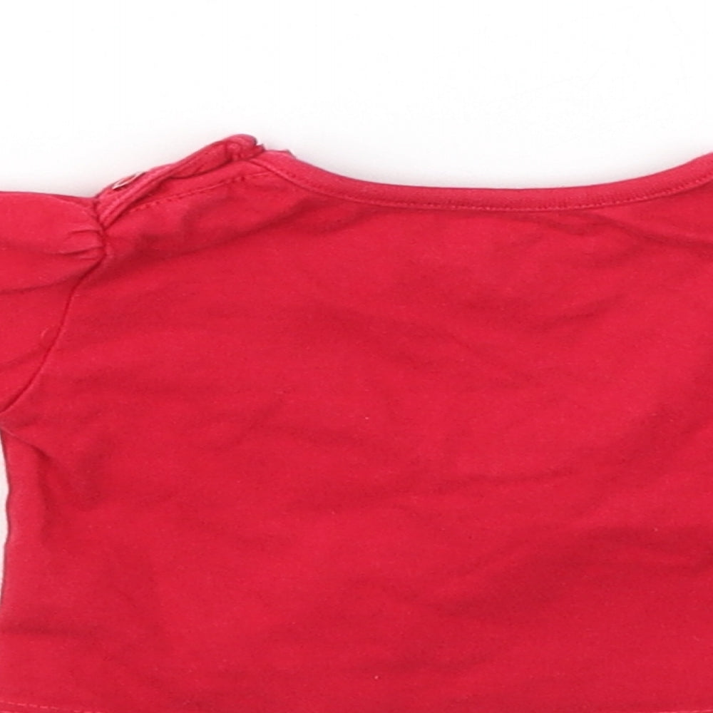 Earlydays Girls Red   Basic T-Shirt Size 0-3 Months
