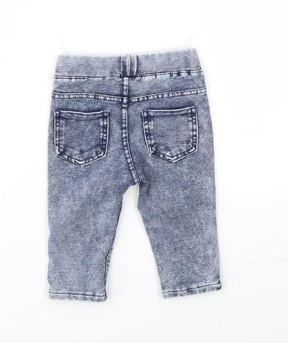 Back view of H&M girls’ blue capri jeans, size 3-6, months