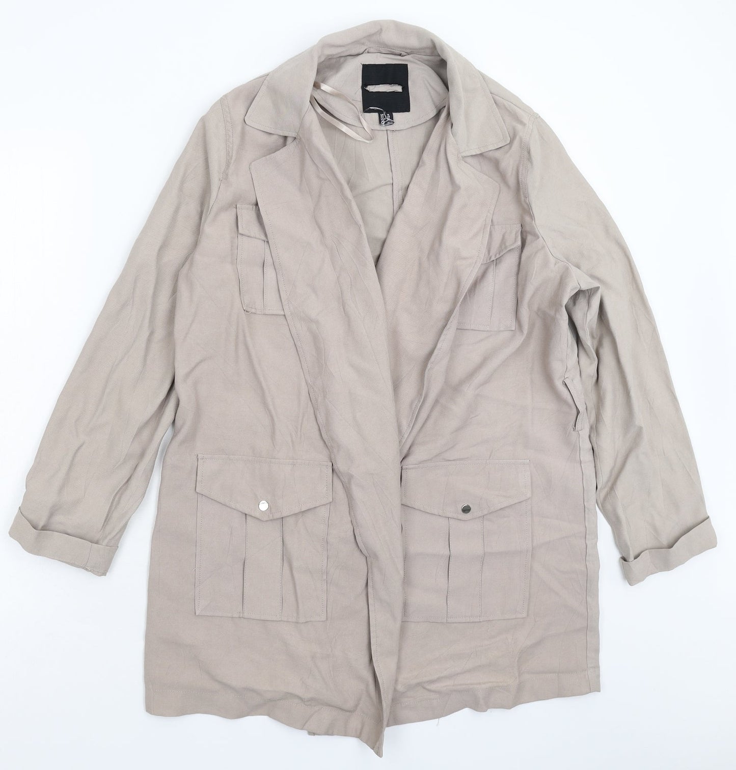 Preworn Womens Grey   Pea Coat Coat Size 14