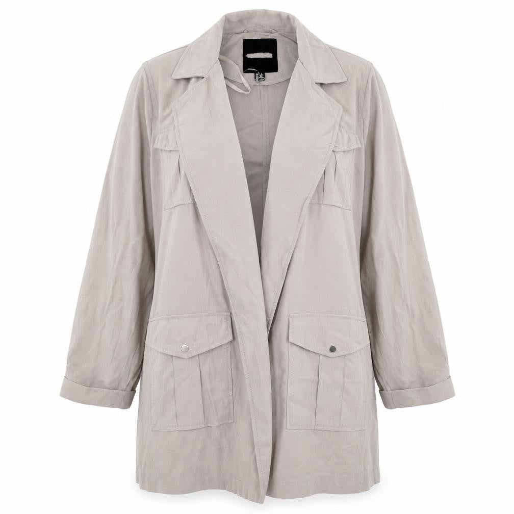 Preworn Womens Grey   Pea Coat Coat Size 14