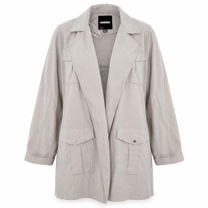 Preworn Womens Grey   Pea Coat Coat Size 14