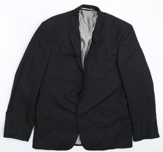 NEXT Mens Black Striped  Jacket Suit Jacket Size 42