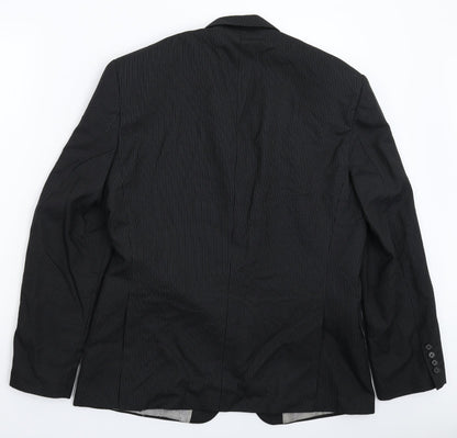 Next Mens Black Striped  Jacket Suit Jacket Size 42