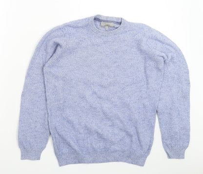 Preloved Marks and Spencer Mens Blue  Knit Pullover Jumper Size S - Front