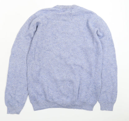 Preloved Marks and Spencer Mens Blue  Knit Pullover Jumper Size S - Back