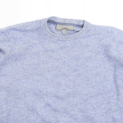 Preloved Marks and Spencer Mens Blue  Knit Pullover Jumper Size S - Detail