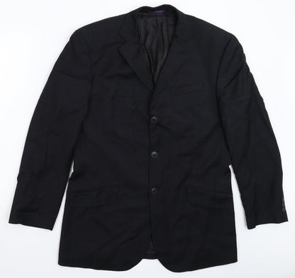 Next Mens Black Check  Jacket Suit Jacket Size 40