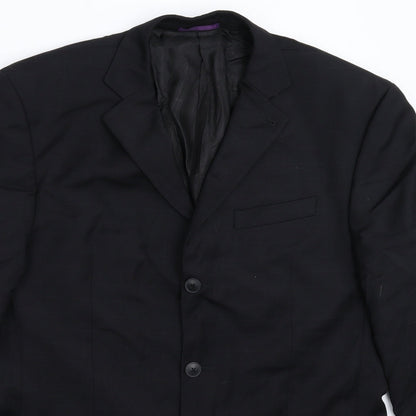 Next Mens Black Check  Jacket Suit Jacket Size 40
