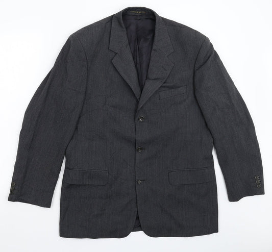 Marks and Spencer Mens Grey Striped  Jacket Suit Jacket Size 40