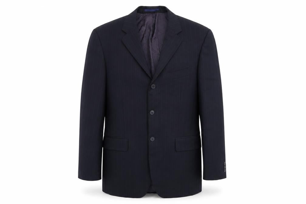 Pinstripe Mens Blue Striped  Jacket Suit Jacket Size 40