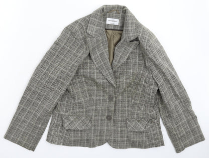 Additional front view of Atmosphere women’s grey check jacket blazer, size UK 14