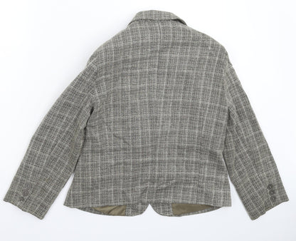 Back view of Atmosphere women’s grey check jacket blazer, size UK 14
