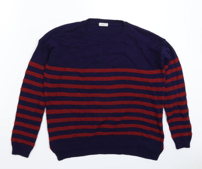 Additional front view of Cooperative women’s multicoloured striped knit jumper, size UK 14