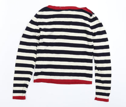 Marks & Spencer Womens Multicoloured Striped Knit Pullover Jumper Size 10