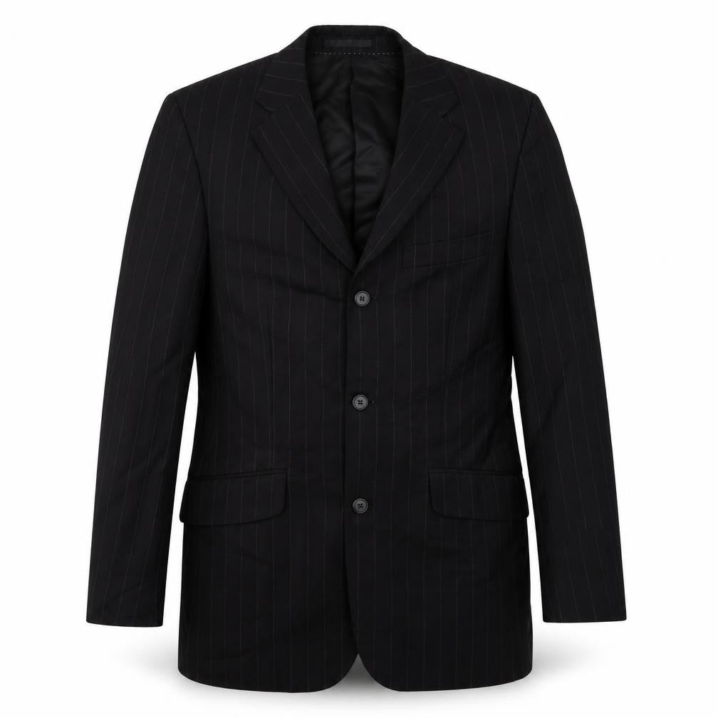 Preworn Mens Black Striped  Jacket Blazer Size M