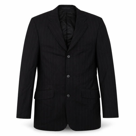 Preworn Mens Black Striped  Jacket Blazer Size M