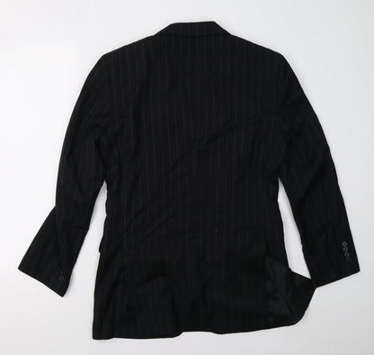 Preworn Mens Black Striped  Jacket Blazer Size M