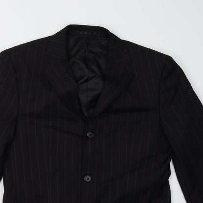 Preworn Mens Black Striped  Jacket Blazer Size M