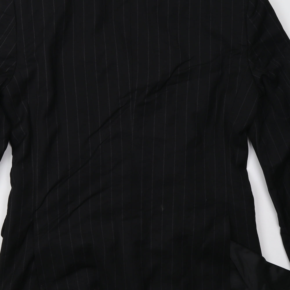 Preworn Mens Black Striped  Jacket Blazer Size M
