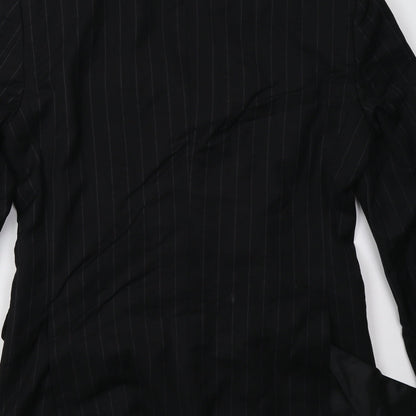 Preworn Mens Black Striped  Jacket Blazer Size M