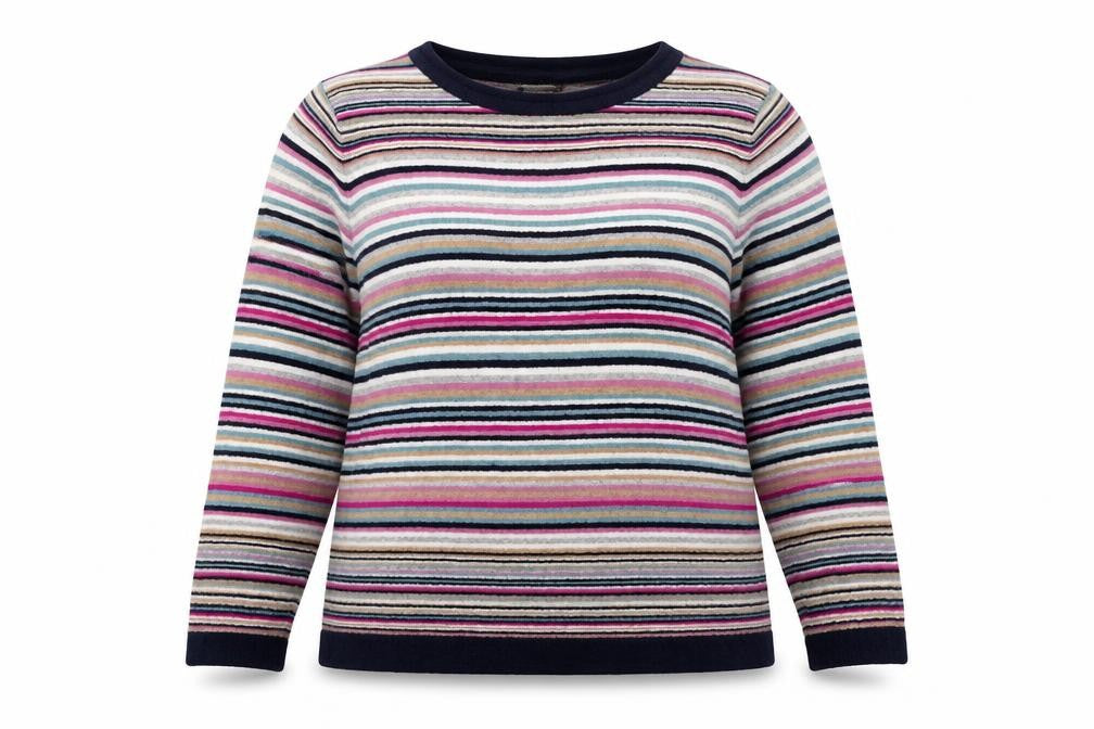 Bonmarché Womens Multicoloured Striped Knit Pullover Sweatshirt Size XL