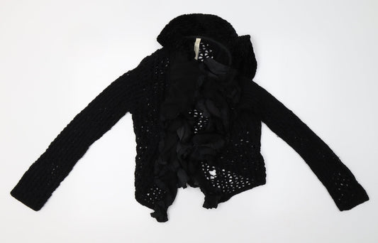 oui moments Womens Black  Knit Cardigan Jumper Size 12