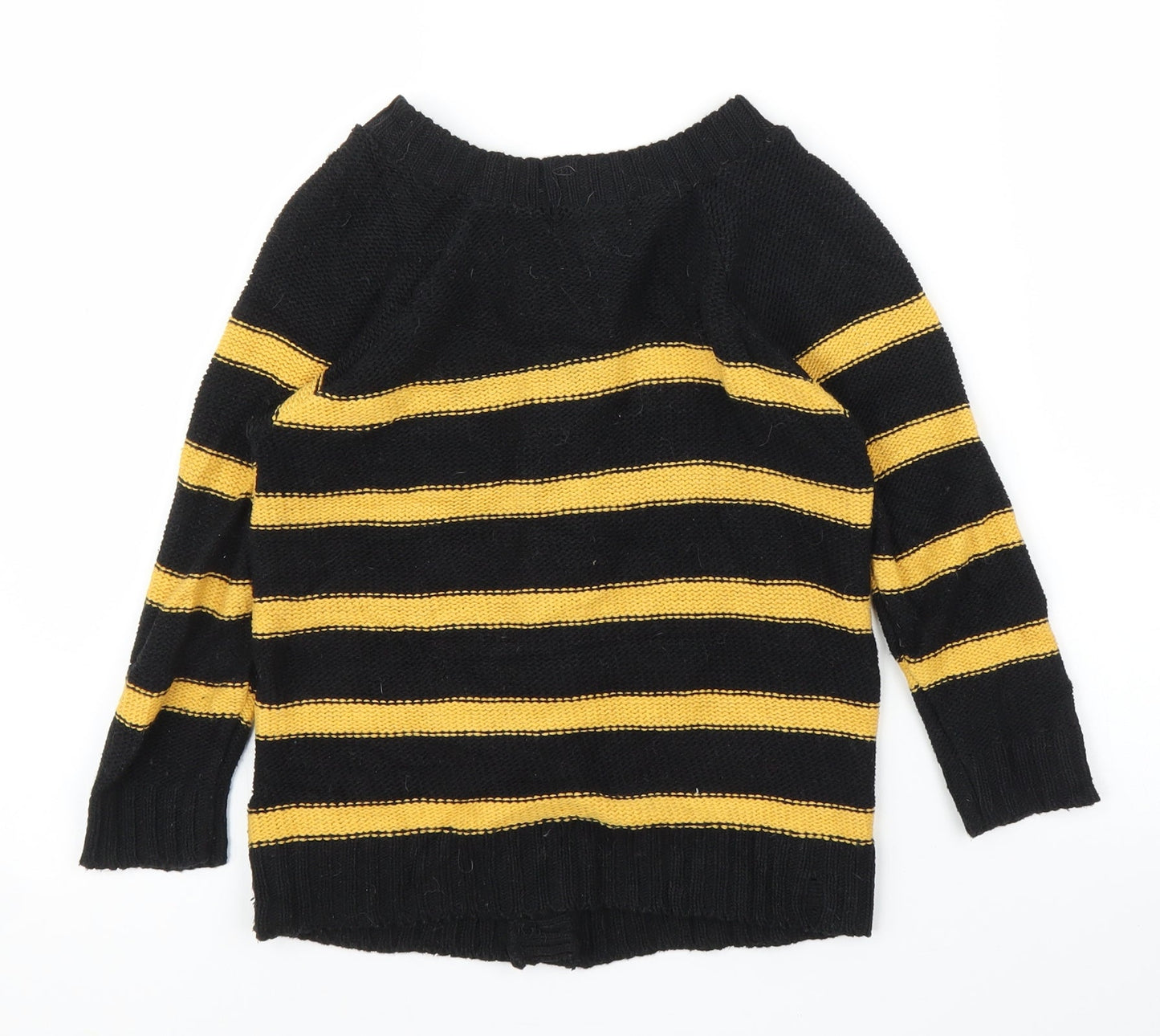 Oysis Girls Black Striped  Cardigan Jumper Size 12 Years