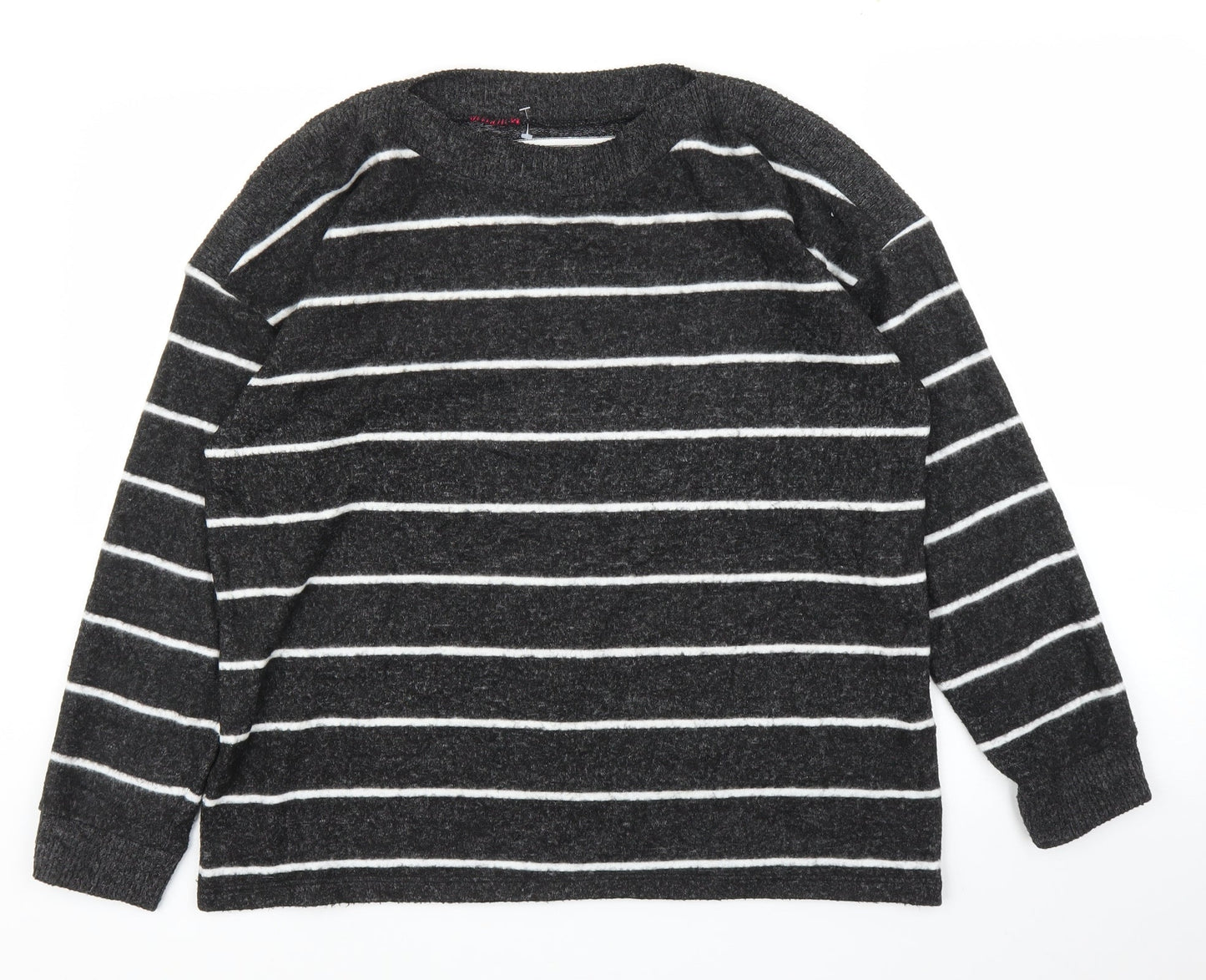 Preworn Womens Grey Striped  Pullover Jumper Size L
