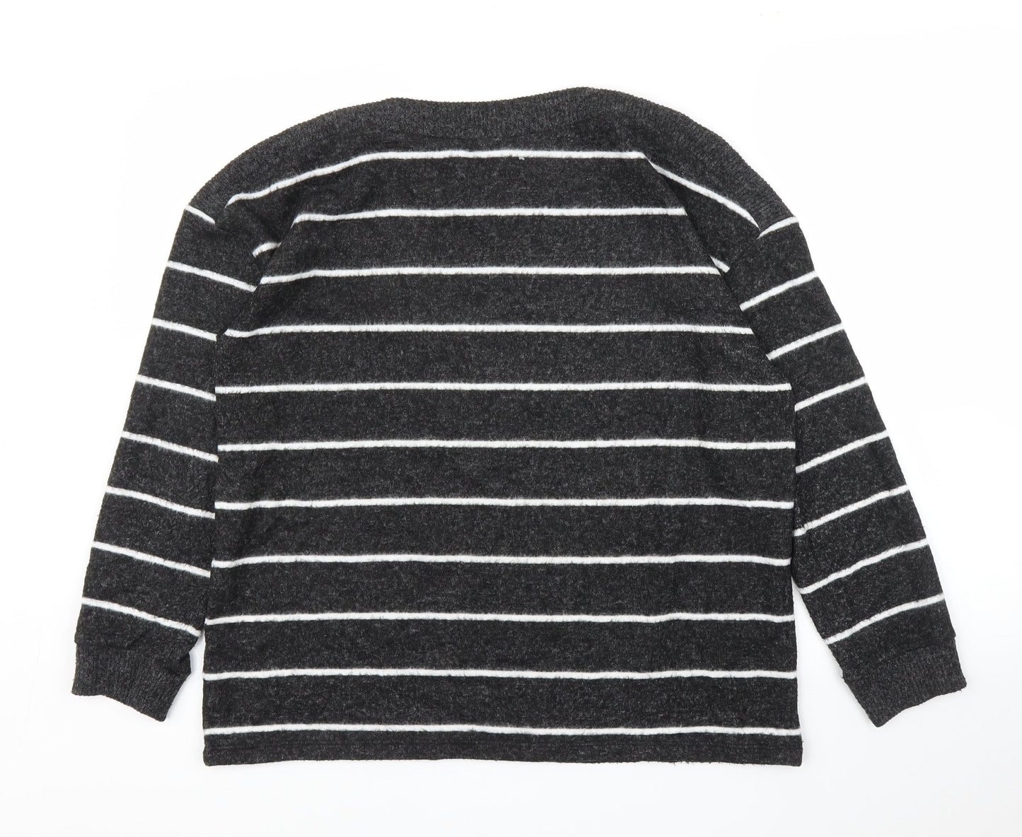 Preworn Womens Grey Striped  Pullover Jumper Size L
