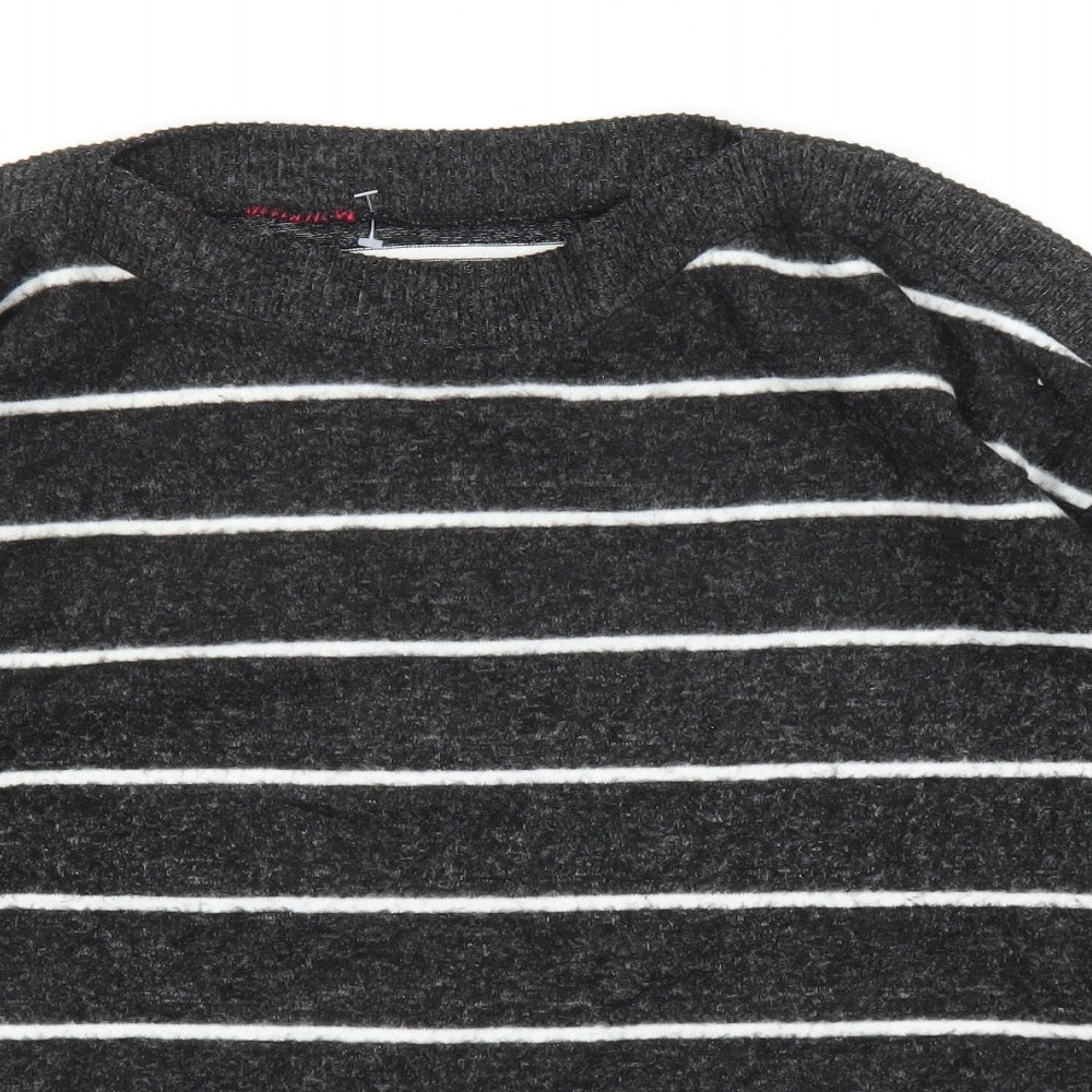 Preworn Womens Grey Striped  Pullover Jumper Size L