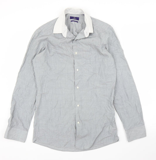 NEXT Mens Grey    Button-Up Size 14.5