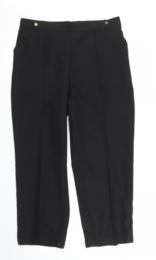 M&S Womens Black   Trousers  Size 14 L23 in